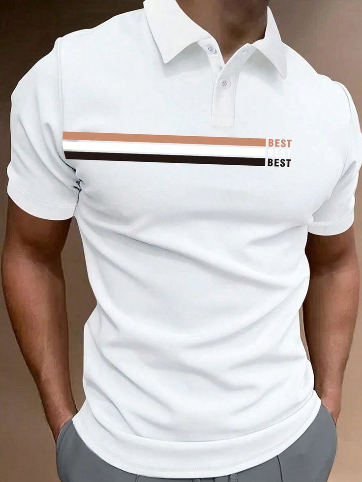 Men's Small Line Best print Trending Polo T-shirt
