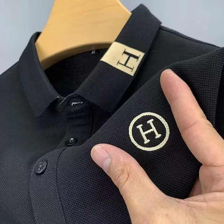 Men's H Letter Logo Printed Trending Polo T-Shirt