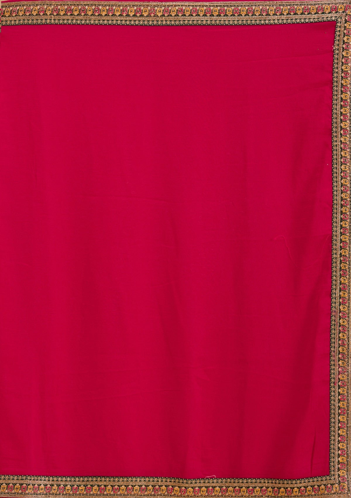Rani Pink Gold Zariwork Soft Raw Silk Saree
