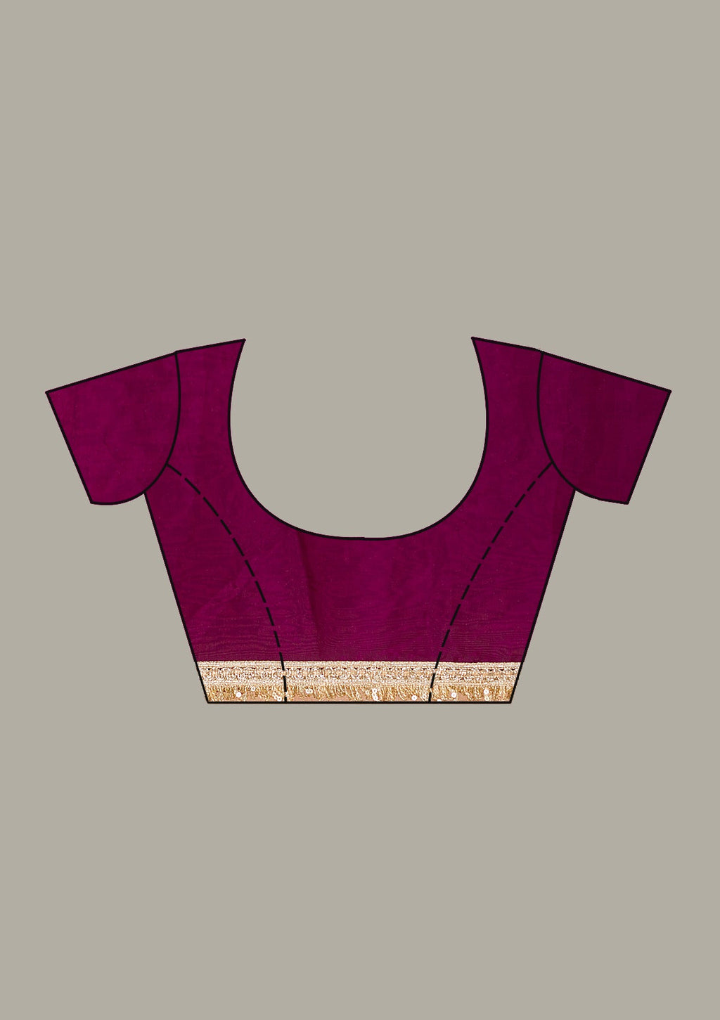 Wine Stonework (Gold) Tissue Saree
