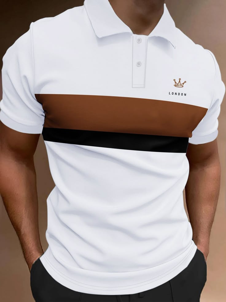 Men's Colourblock print Trending Polo T-shirt