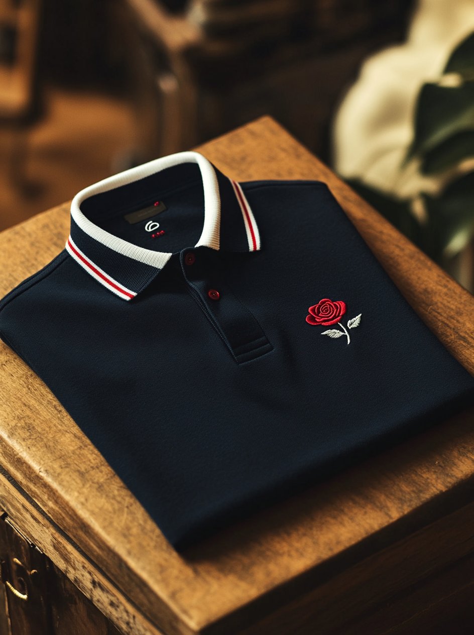 Men's Business Stripe Logo Classic Polo Short Sleeve T-Shirt